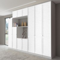 Araucaria White Line pre-painted pine louvre doors